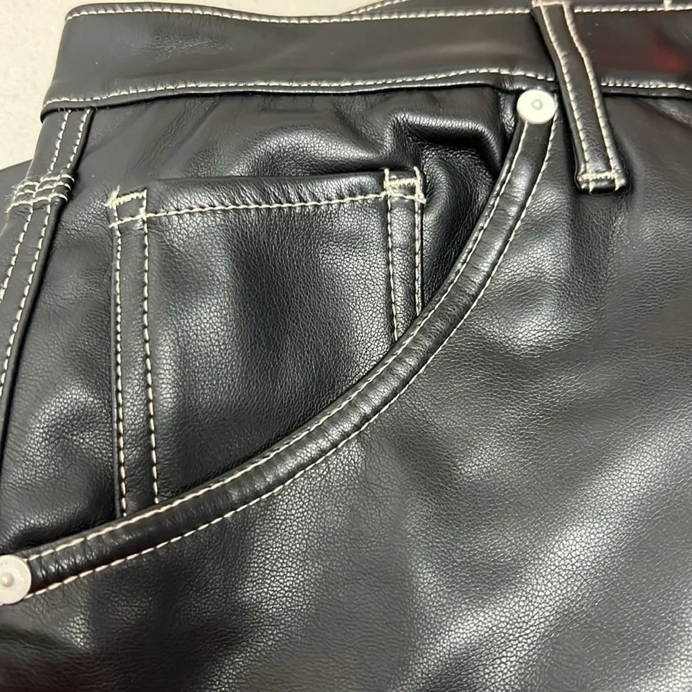 BLANKNYC Vegan Leather Black (City Bound) Carpenter Pants size 30 NWT